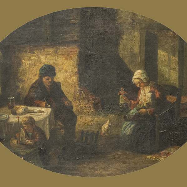 Interior Scene with Family by Jan Hendrik Willem Van Den Brink, Image 2.