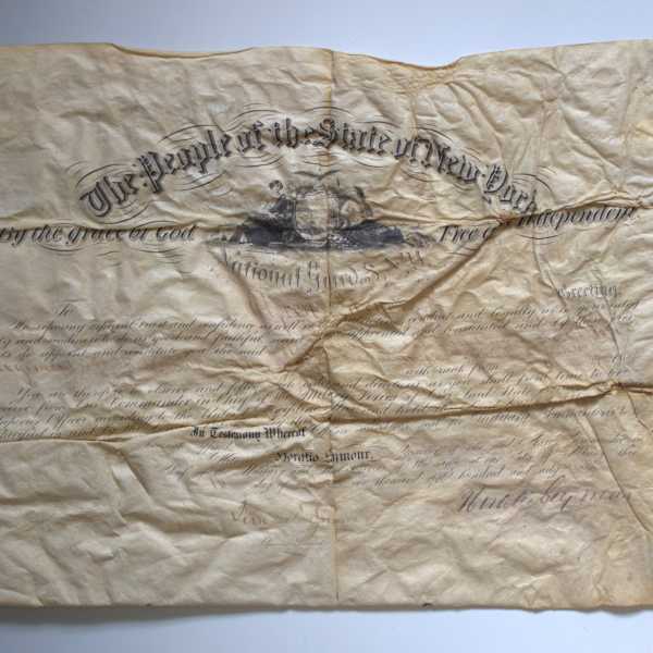 Certificate by Unknown, New York, Image 1.