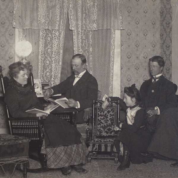 Parlor Reading by George DeWitt, Image 1.