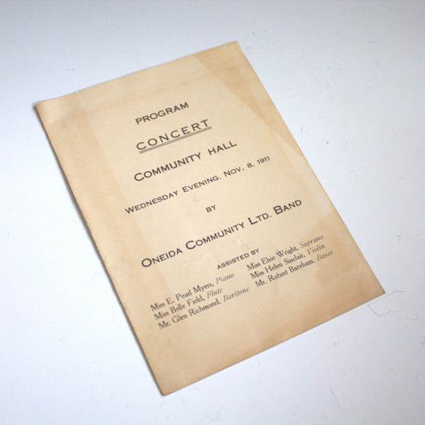 Concert Program by Oneida Community, Ltd., Image 1.