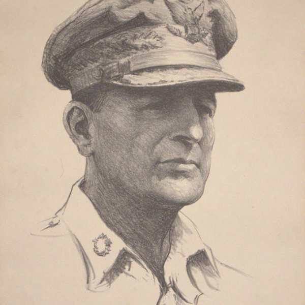 Portrait of General Douglas A. MacArthur by Samuel Johnson Woolf, Image 1.