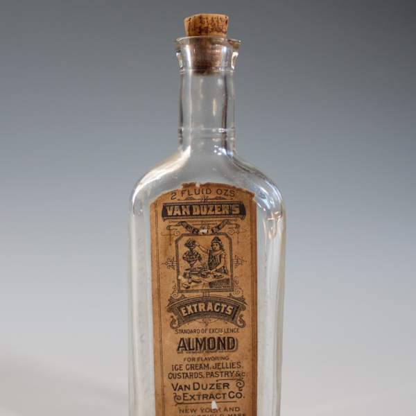 Almond Extract Bottle by Van Duzer Extract Co., Image 1.