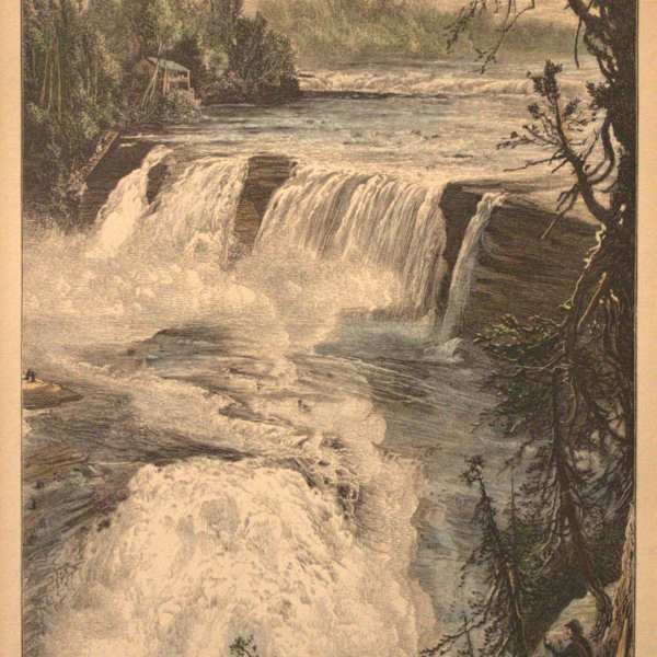 General View of Trenton Falls, from East Bank, from "America in Words and Pictures" by Friedrich von Hellwald, Image 1.