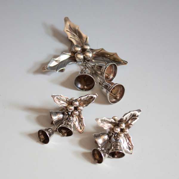 Brooch and Earrings by Taxco, Image 1.