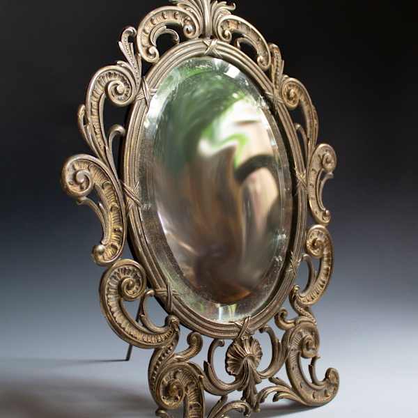 Tabletop Mirror by Pittsburgh Lamp, Brass, &  Glass Co., Image 2.