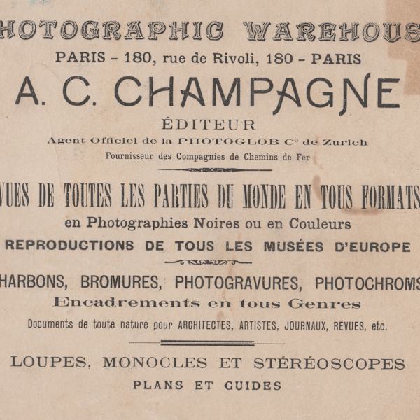Advertisement by A.C. Champagne, Image 1.