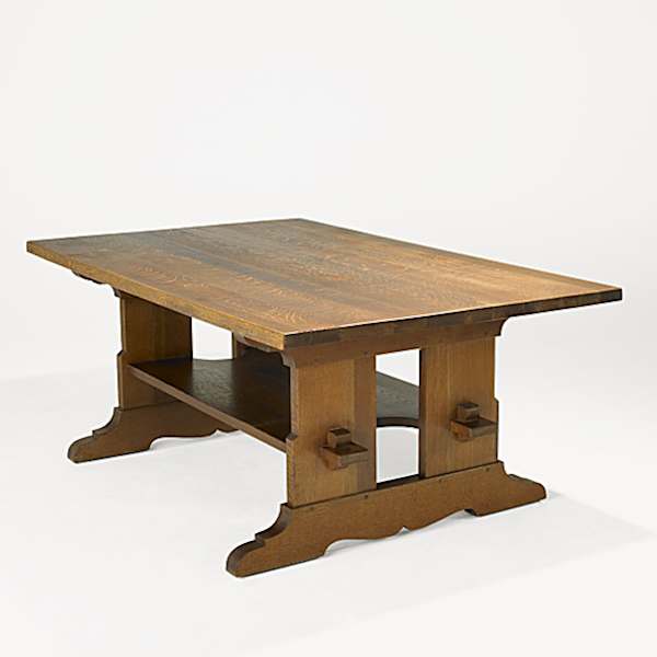 Trestle Table by L. & J.G. Stickley, Image 1.