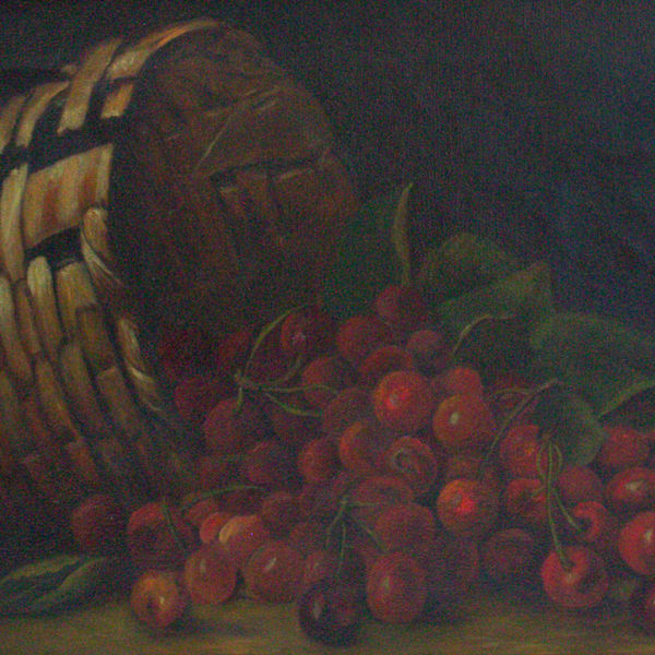 Still Life with Cherries by N.F.  Burr, Image 1.