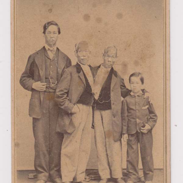 Chang and Eng Bunker with Sons by Samuel Masury, Image 1.