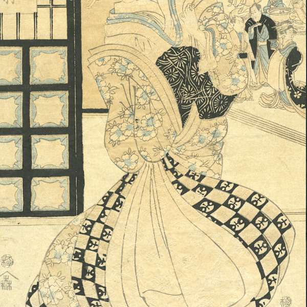 Girls with Samisen by Isoda Koryusai, Image 1.