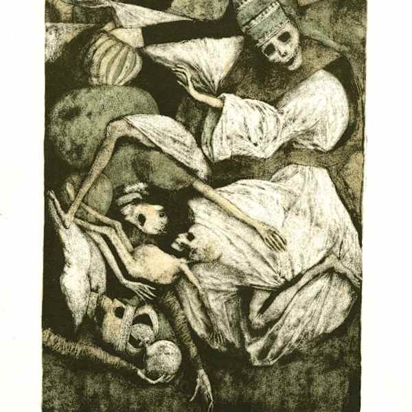 Illustration from - The Mask of the Red Death, Edgar Allen Poe by Federico Castellón, Image 2.
