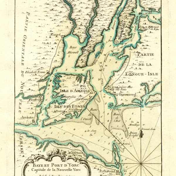 Baye Et Port D'Yorc Capitale de la Nouvelle Yorc by Jacques Nicolas Bellin, Image 2.