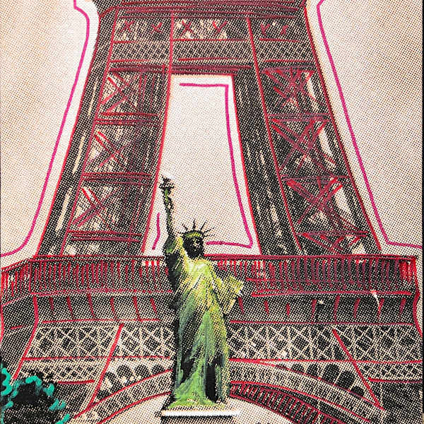 Eiffel Tower with The Statue of Liberty by Steve Kaufman, Image 7.