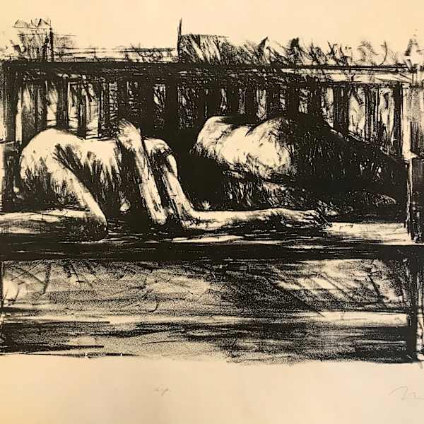 Bench from the portfolio of "Images from a Locked Ward" by Michael Mazur, Image 1.
