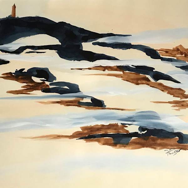 Coast Scene with Lighthouse by Martha Finger, Image 1.