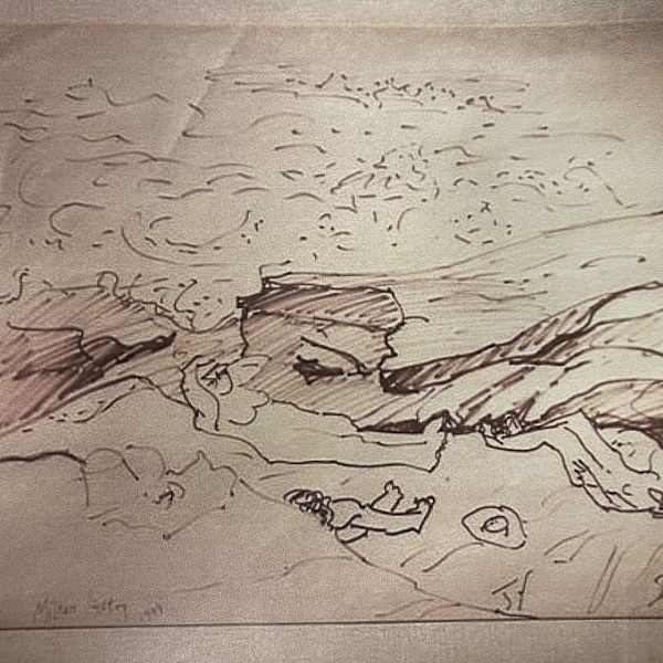 Landscape with Bathers and Rocks by Milton Avery, Image 1.