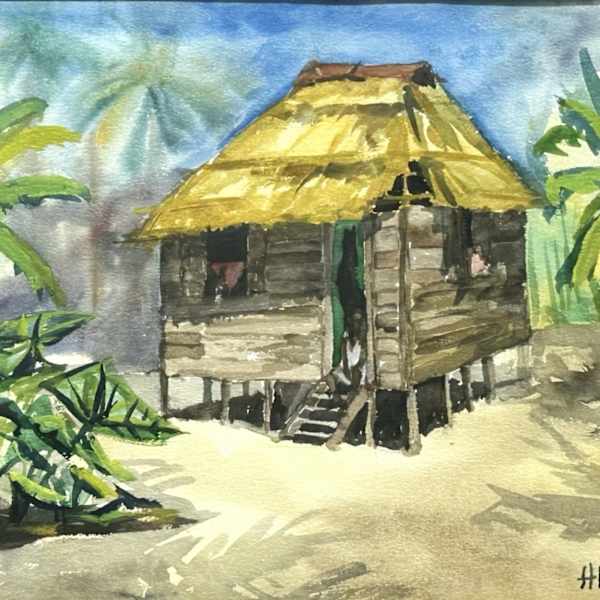 Untitled, Hut on Beach by Edwin Hingwan, Image 1.