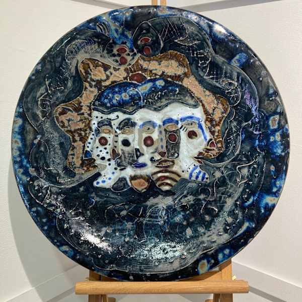 (Untitled) Ceramic Plate  with Faces by Attributed to Alejandro Colunga, Image 2.