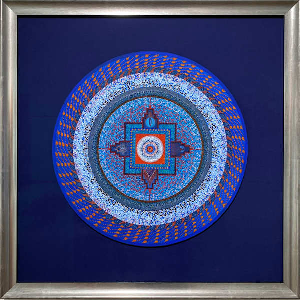 Untitled, Mandala in Blue by Jack Marlowe Wise  (1928 - 1996), Image 3.