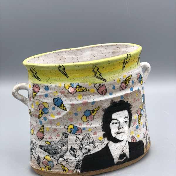 Harry Styles Oval Vase with Handles by Kira Buckley, Image 3.
