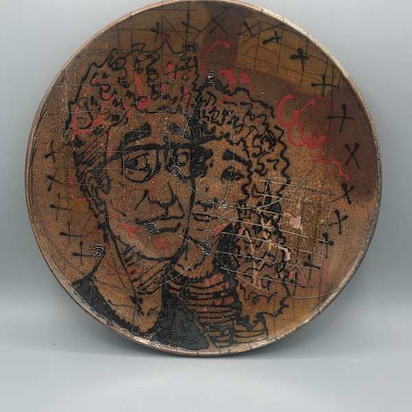 Two Faces Plate/Platter by Brandon Bishop, Image 2.