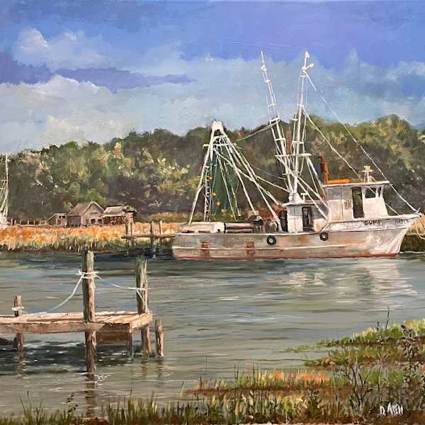 Shrimp Boats at Rest by David Allen, Image 1.
