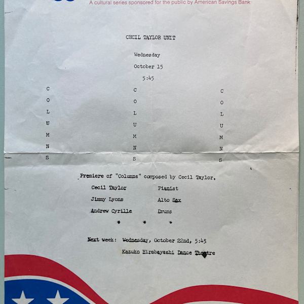 Columns advertisement by Cecil Taylor, Image 1.