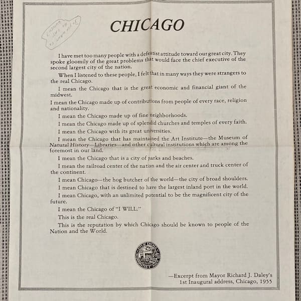 Chicago Broadside by Richard Daley, Image 1.