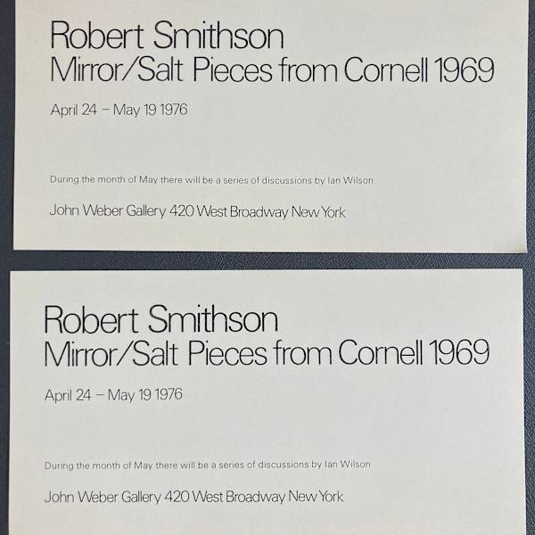 Robert Smithson: Mirror/Salt Pieces from Cornell 1969 by John Weber Gallery, Image 1.