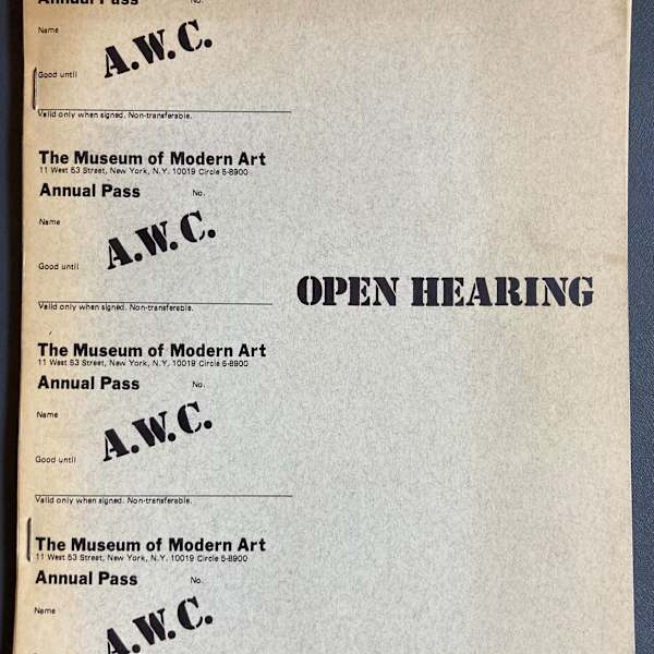 Open Hearing by Artist Workers Coalition, Image 1.
