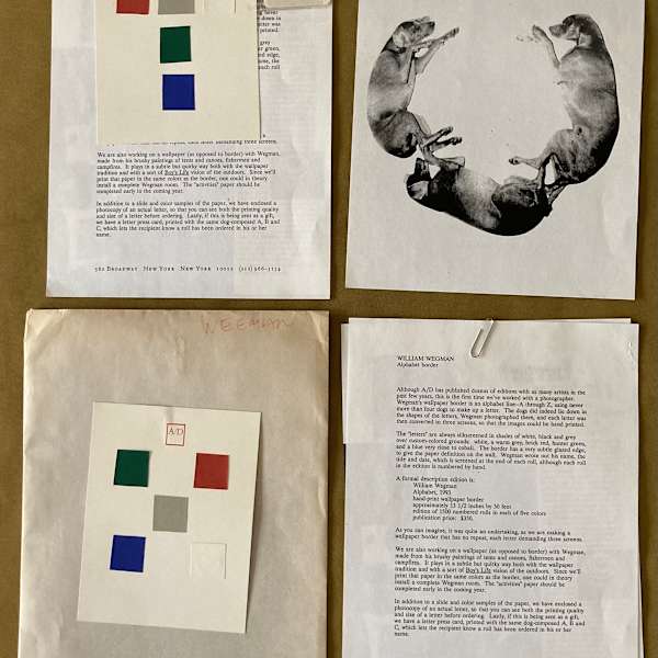 Alphabet Border press release by William Wegman, Image 1.