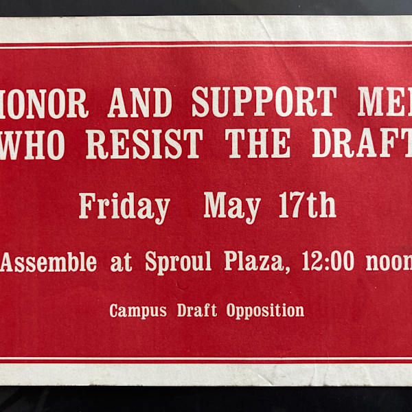 Honor and Support Men Who Resist the Draft by Campus Draft Opposition, Image 1.