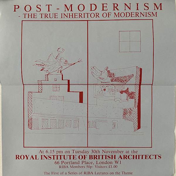 Lecture by Charles Jencks Poster by Royal Institute of British Architects, Image 1.