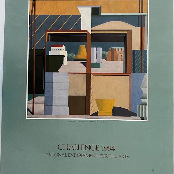 Challenge 1984 National Endowment for the Arts Exhibition Poster by Michael Graves, Image 1.