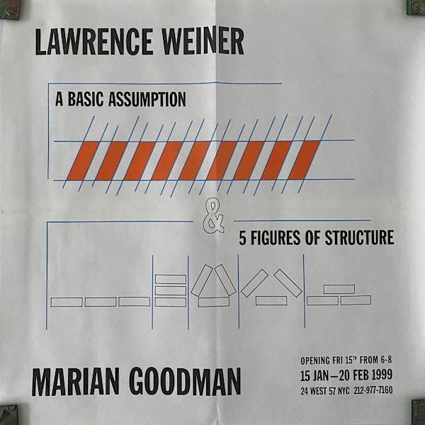 A Basic Assumption & 5 Figures of Structure by Lawrence Weiner, Image 1.