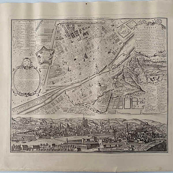 Historic Map of Firenza by Matth. Seutter, Image 1.