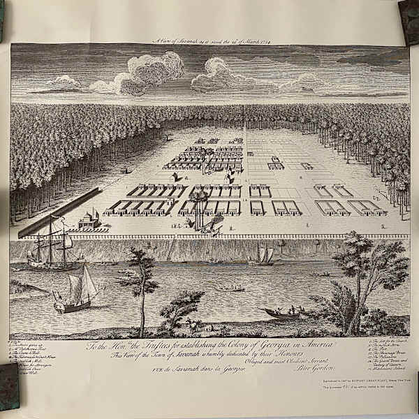 A View of Savanah as it stood the 19th of March 1734 by P. Fourdrinier, Image 1.