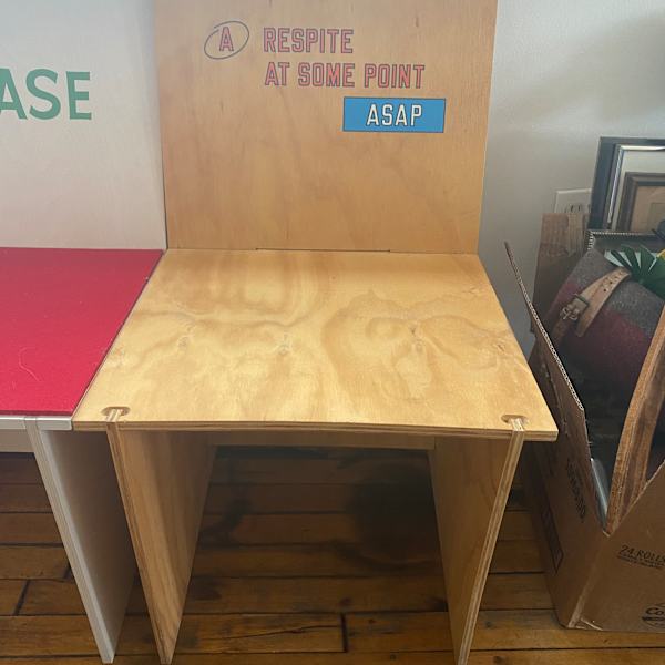 A Respite at Some Point ASAP [4 Piece Chair] by Sébastian de Ganay, Lawrence Weiner, Image 2.