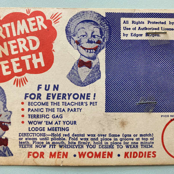 Mortimer Snerd Teeth Package by Edgar Bergen, Image 1.