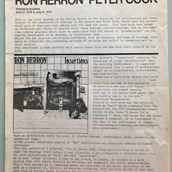Ron Herron Peter Cook by Institute for Architecture and Urban Studies, Image 1.