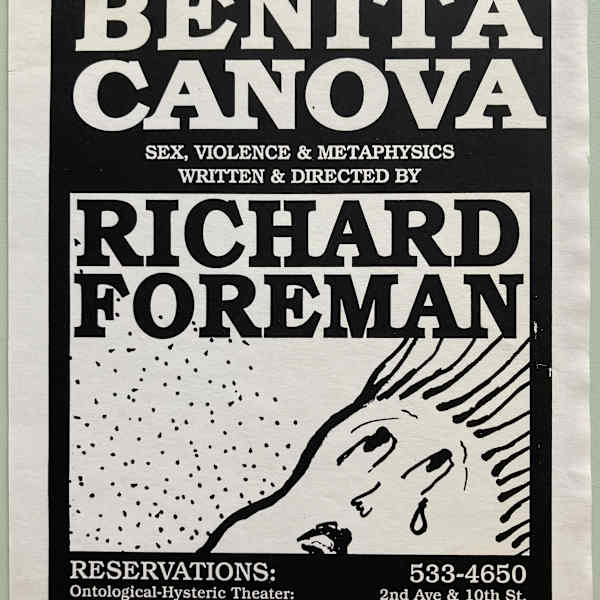 Benita Canova flyer by Richard Foreman, Image 1.