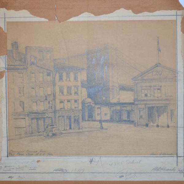 Brooklyn Bridge from Old Peck Slip by Aaron G. Alexander, Image 1.