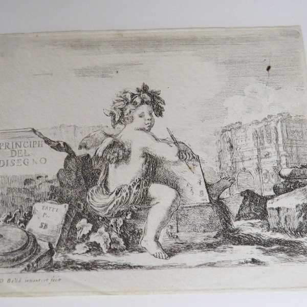 I principii del disegno, Plate I, frontispiece by Stefano Della Bella, Image 1.