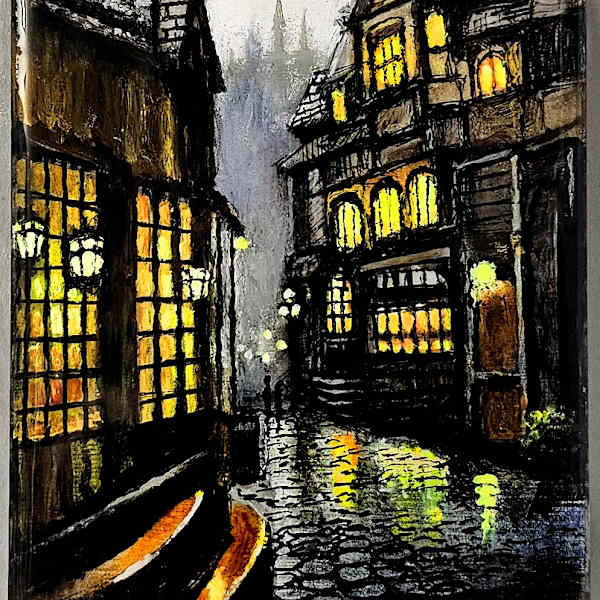 A Cobblestone Street by Robert Kimball, Image 1.
