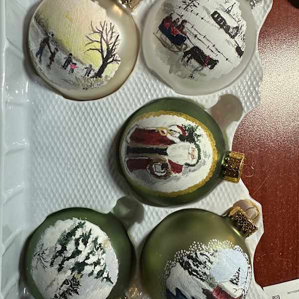 Hand Painted Christmas ornaments by Sally Drayer, Image 1.