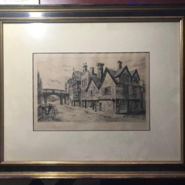 King Edgar Inn etching by Elizabeth Piper, Image 3.