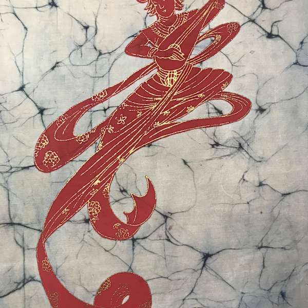 Chinese Genie Lutist by Chinese Batik, Image 1.