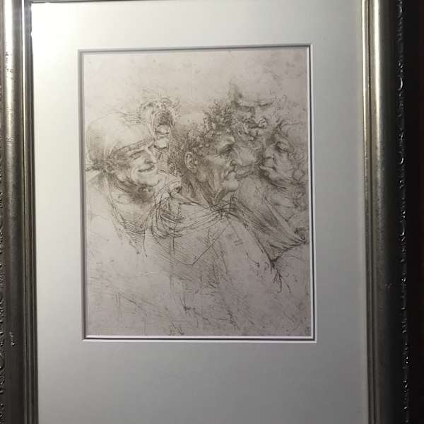 Five Characters in a Comic Scene by Leonardo Da Vinci, Image 1.