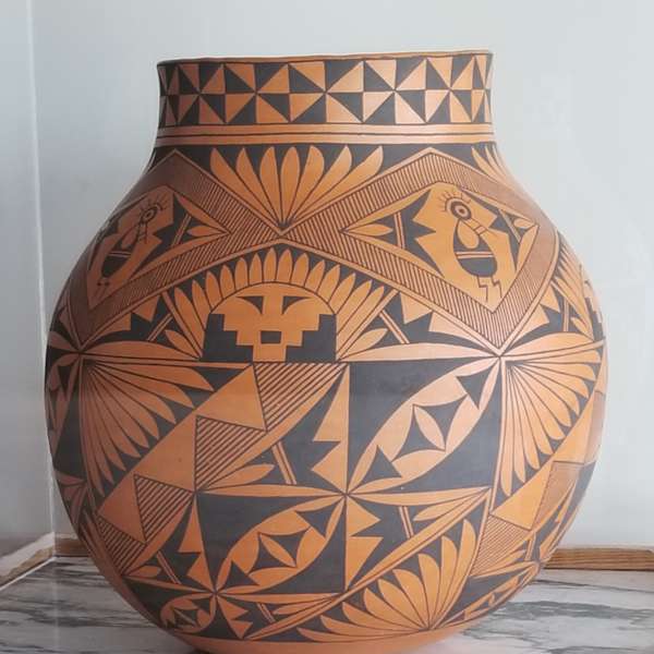 Indian Terra Cotta Pot by Richard "Dee" Allison, Image 2.