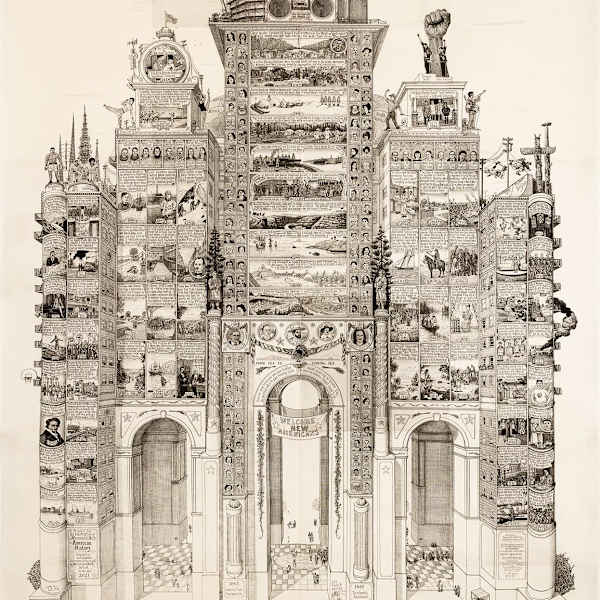 White Out: A Monumental Arch to American History by Sandow Birk, Image 2.